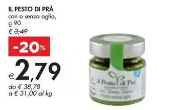 Bennet IL PESTO DI PRÀ con o senza aglio, g 90 offerta