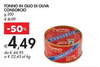Bennet TONNO IN OLIO DI OLIVA CONSORCIO g 200 offerta