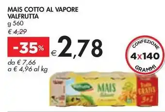 Bennet MAIS COTTO AL VAPORE VALFRUTTA g 560 offerta