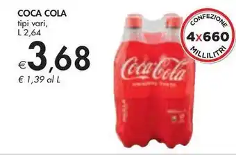 Bennet COCA COLA tipi vari, L 2,64 offerta