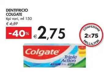 Bennet DENTIFRICIO COLGATE tipi vari, ml 150 offerta