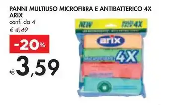 Bennet PANNI MULTIUSO MICROFIBRA E ANTIBATTERICO 4X ARIX offerta