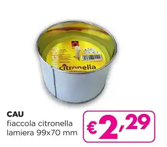 Saponi e profumi CAU fiaccola citronella lamiera 99x70 mm offerta