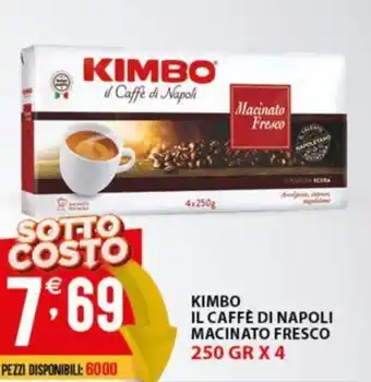 Issimo supermercado KIMBO IL CAFFÈ DI NAPOLI MACINATO FRESCO 250 GR X 4 offerta