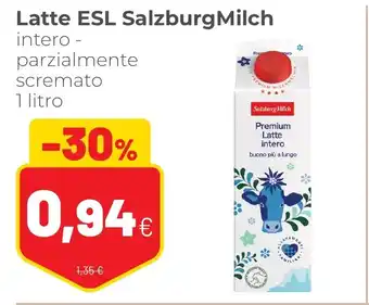 Coop famiglia cooperativa Latte ESL Salzburg Milch intero - parzialmente scremato 1 litro offerta