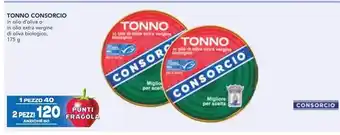 Esselunga TONNO CONSORCIO in olio d'oliva o in olio extra vergine di oliva biologico, 175 g offerta