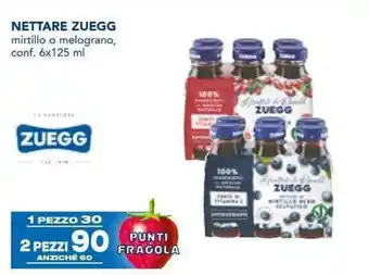 Esselunga NETTARE ZUEGG mirtillo o melograno, conf. 6x125 ml offerta