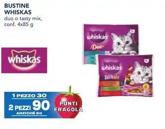 Esselunga BUSTINE WHISKAS duo o tasty mix, conf. 4x85 g offerta