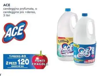 Esselunga ACE candeggina profumata, o candeggina più +denso, 3 litri offerta