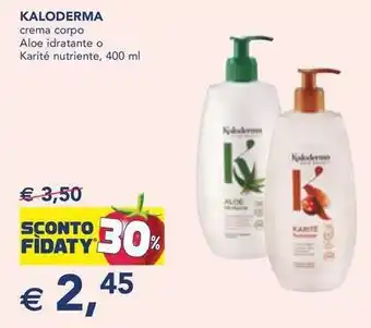 Esselunga KALODERMA crema corpo Aloe idratante o Karité nutriente, 400 ml offerta