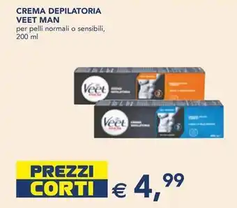 Esselunga CREMA DEPILATORIA VEET MAN per pelli normali o sensibili, 200 ml offerta