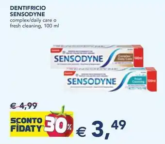 Esselunga DENTIFRICIO SENSODYNE complex/daily care o fresh cleaning, 100 ml offerta