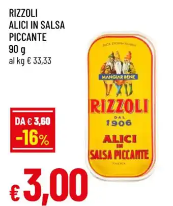 Famila RIZZOLI ALICI IN SALSA PICCANTE 90 g offerta