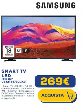 Euronics SAMSUNG SMART TV LED FHD 32" UE32T5372CDXZT offerta