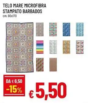 Famila TELO MARE MICROFIBRA STAMPATO BARBADOS cm. 90x170 offerta