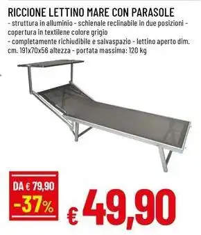 Famila RICCIONE LETTINO MARE CON PARASOLE offerta