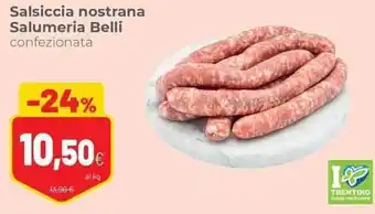 Coop Salsiccia nostrana Salumeria Belli offerta