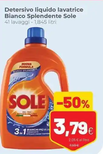 Coop Detersivo liquido lavatrice Bianco Splendente Sole 41 lavaggi 1,845 litri offerta