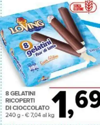 Todis 8 GELATINI RICOPERTI DI CIOCCOLATO 240 g offerta