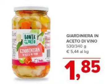 Todis GIARDINIERA IN ACETO DI VINO 530/340 g offerta