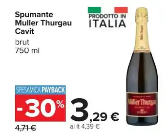 Carrefour Iper Cavit Spumante Muller Thurgau 750ml offerta