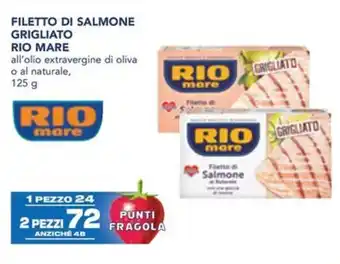 Esselunga FILETTO DI SALMONE GRIGLIATO RIO MARE all'olio extravergine di oliva o al naturale, 125 g offerta