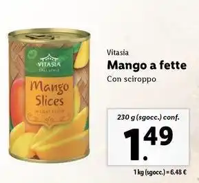 Lidl Vitasia Mango a fette 230 g (sgocc.) conf. offerta