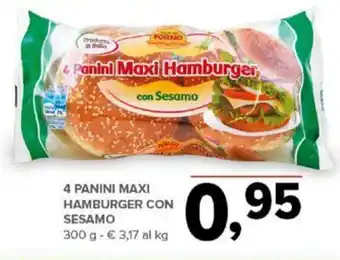 Todis 4 PANINI MAXI HAMBURGER CON SESAMO 300 g offerta