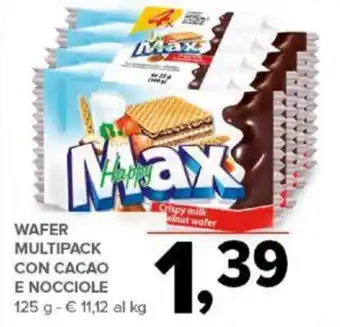 Todis WAFER MULTIPACK CON CACAO E NOCCIOLE 125 g offerta