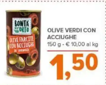 Todis OLIVE VERDI CON ACCIUGHE 150 g offerta