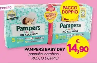 PAMPERS BABY DRY pannolini bambino - PACCO DOPPIO