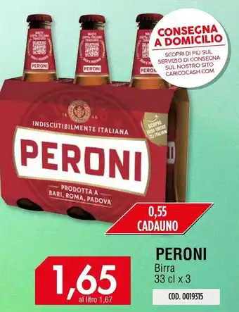 Carico Cash & Carry PERONI Birra 33 cl x 3 offerta