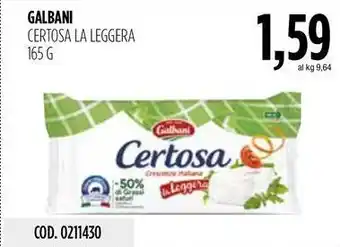 Carico Cash & Carry GALBANI CERTOSA LA LEGGERA 165 G offerta