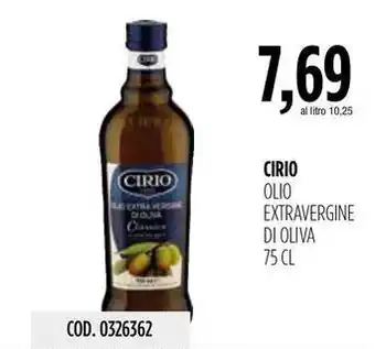 Carico Cash & Carry CIRIO OLIO EXTRAVERGINE DI OLIVA 75 CL offerta