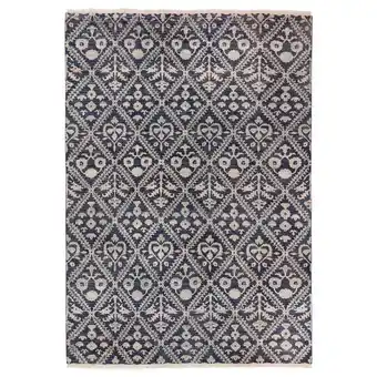 Indo agra floral Tappeto, pelo lungo, beige/blu scuro, 170x240 cm