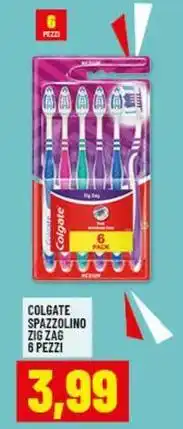 Risparmio Casa COLGATE SPAZZOLINO ZIG ZAG 6 PEZZI offerta