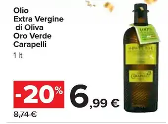 Carrefour Iper Carapelli Olio Extra Vergine di Oliva Oro Verde 1lt offerta