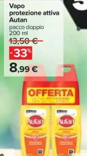 Carrefour Vapo protezione attiva Autan pacco doppio 200 ml offerta