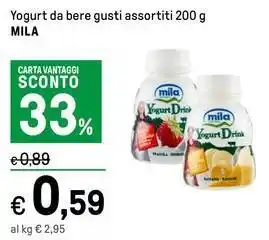 Iper La Grande Yogurt da bere gusti assortiti 200 g MILA offerta