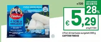 Iper La Grande 4 Fiori di merluzzo surgelati 300 g CAPITAN FINDUS offerta