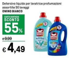 Iper La Grande Detersivo liquido per lavatrice profumazioni assortite 50 lavaggi OMINO BIANCO offerta