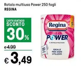 Iper La Grande Rotolo multiuso Power 250 fogli REGINA offerta