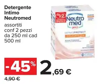 Carrefour Iper Neutromed Detergente Intimo 2 pezzi 250ml cad 500ml offerta