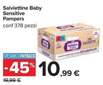 Carrefour Iper Pampers Salviettine Baby Sensitive 378 pezzi offerta