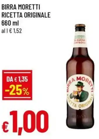 A&O BIRRA MORETTI RICETTA ORIGINALE 660 ml offerta