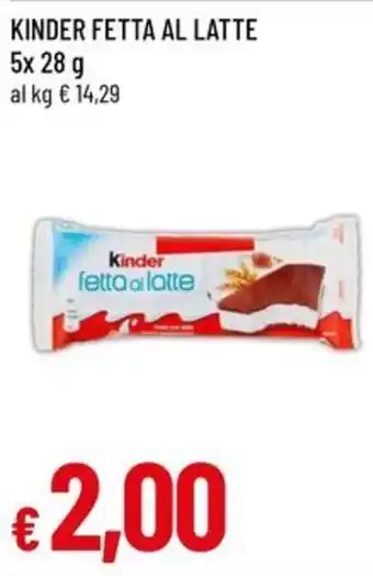 A&O KINDER FETTA AL LATTE 5x 28 g offerta