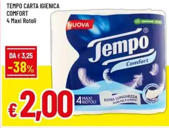 A&O TEMPO CARTA IGIENICA COMFORT 4 Maxi Rotoli offerta