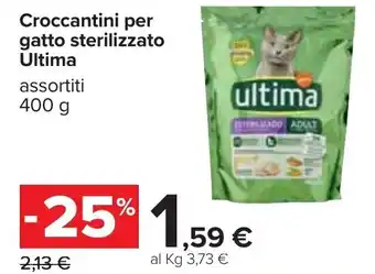 Carrefour Iper Ultima Croccantini per gatto sterilizzato 400g offerta