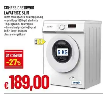 A&O COMFEE CFE10W60 LAVATRICE SLIM offerta