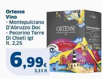 Sigma Ortense Vino - Montepulciano D'Abruzzo Doc - Pecorino Terre Di Chieti Igt lt. 2,25 offerta